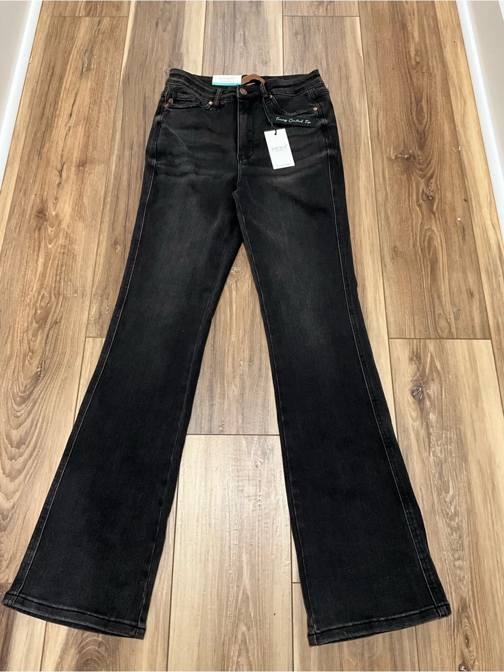Women’s Judy Blue Stretch Denim Jeans Bootcut Black Grey Size 7/28 *NWT*